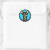 Sticker Rond Chien de race Cool (Sac)