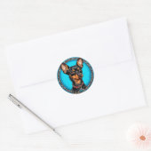 Sticker Rond Chien de race Cool (Enveloppe)