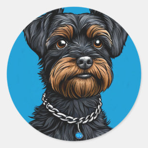 Sticker Rond Chien de race Cool