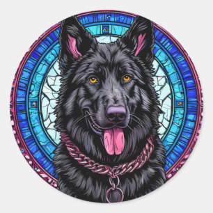 Sticker Rond Chien de race Cool
