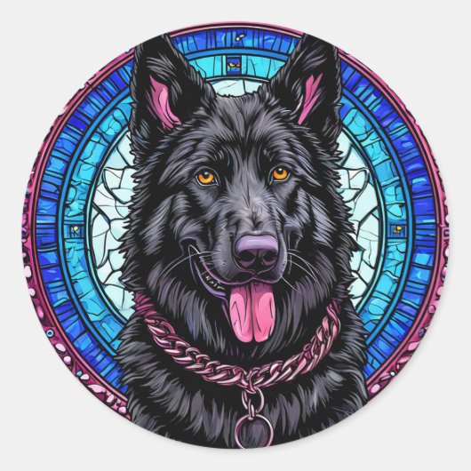 Sticker Rond Chien de race Cool (Devant)
