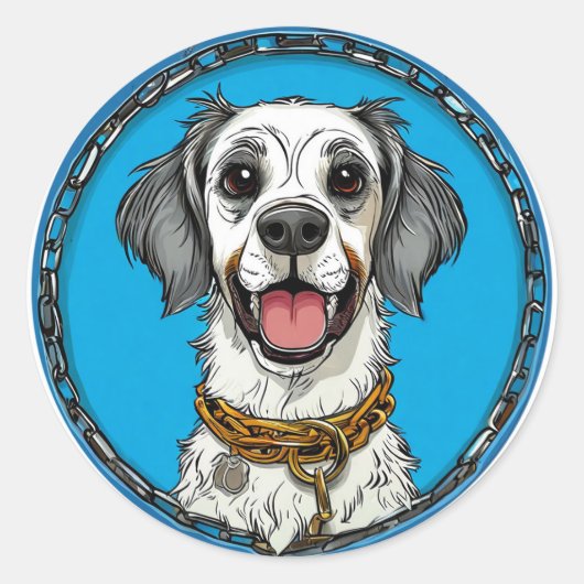 Sticker Rond Chien de race Cool (Devant)