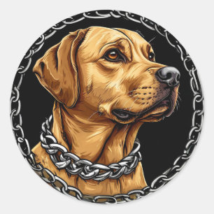Sticker Rond Chien de race Cool