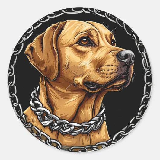 Sticker Rond Chien de race Cool (Devant)