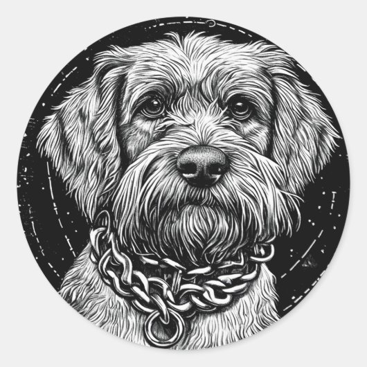 Sticker Rond Chien de race Cool (Devant)