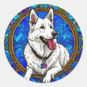 Sticker Rond Chien de race Cool