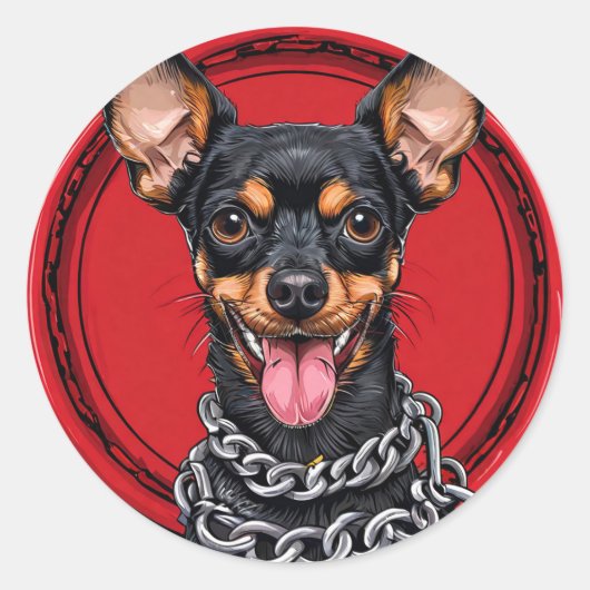 Sticker Rond Chien de race Cool (Devant)