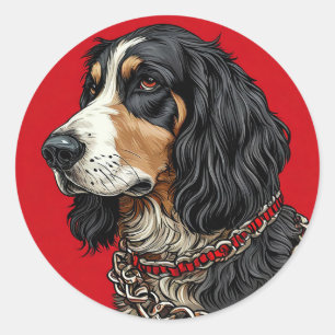 Sticker Rond Chien de race Cool