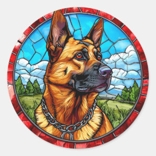 Sticker Rond Chien de race Cool