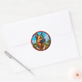Sticker Rond Chien de race Cool (Enveloppe)