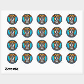 Sticker Rond Chien de race Cool (Feuille)