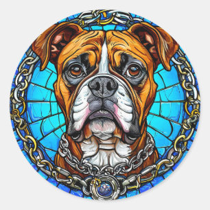 Sticker Rond Chien de race Cool