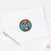 Sticker Rond Chien de race Cool (Enveloppe)