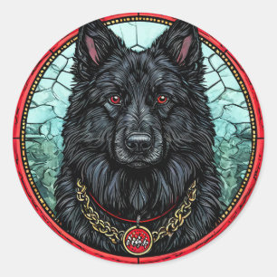 Sticker Rond Chien de race Cool