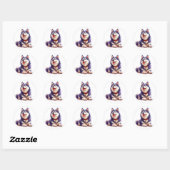 Sticker Rond Chien de race Cool (Feuille)