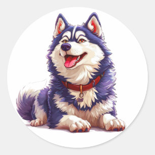 Sticker Rond Chien de race Cool