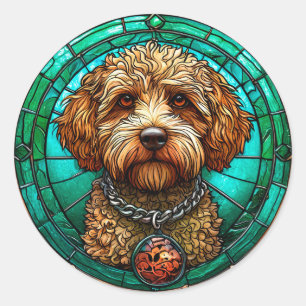 Sticker Rond Chien de race Cool