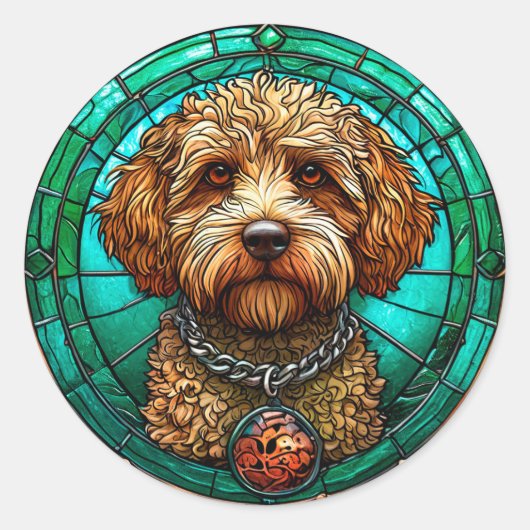 Sticker Rond Chien de race Cool (Devant)