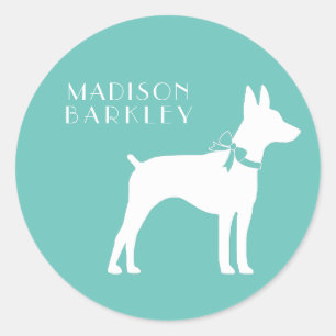 Sticker Rond Chien de Rat Terrier Chien Chien Chien Chien Puppy