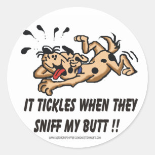 Sticker Rond Chien de rire 1