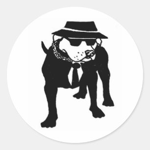 Sticker Rond Chien de Ska de deux tons