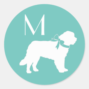 Sticker Rond Chien de St. Bernard Puppy