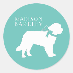 Sticker Rond Chien de St. Bernard Puppy