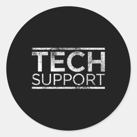 Sticker Rond Chien de support technique (Devant)