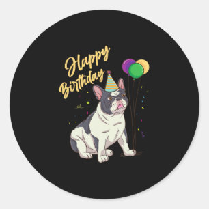 Sticker Rond Chien de taureau français