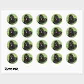 Sticker Rond Chien de Terre (Feuille)