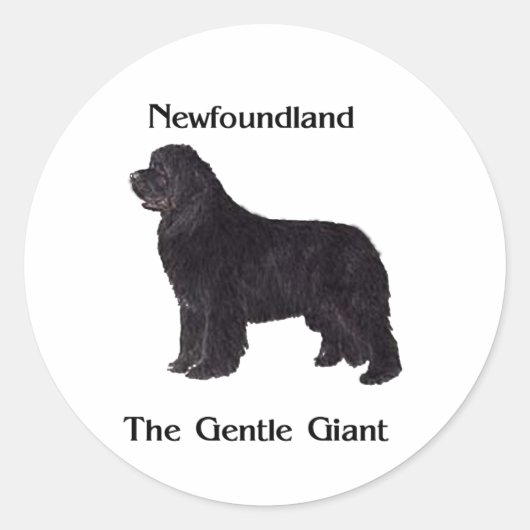 Sticker Rond Chien de Terre-Neuve Le Géant Doux (Devant)