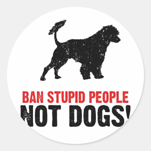 Sticker Rond Chien d'eau portugais (Devant)