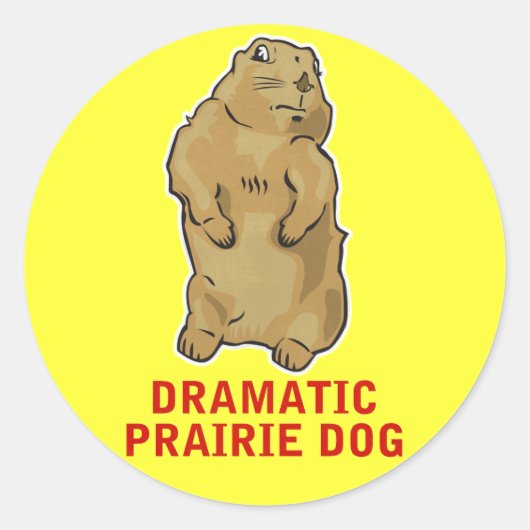 Sticker Rond Chien des Prairies dramatique (Devant)