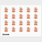 Sticker Rond Chien d'Halloween (Feuille)