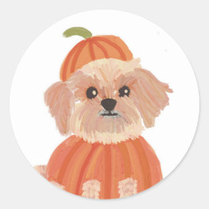 Sticker Rond Chien d'Halloween