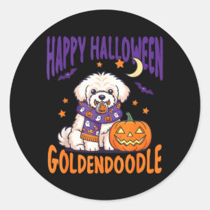 Sticker Rond Chien d'Halloween Chien fantôme Chien Maman Chien