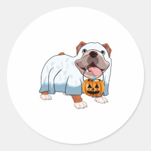 Sticker Rond Chien d'Halloween de Bulldog