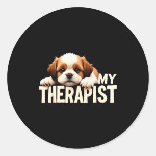Sticker Rond Chien drôle Mon Shih Tzu Therast