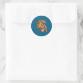 Sticker Rond Chien Drôle Regard Latéral Emphatique (Sac)