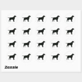 Sticker Rond Chien du Black Lab (Feuille)