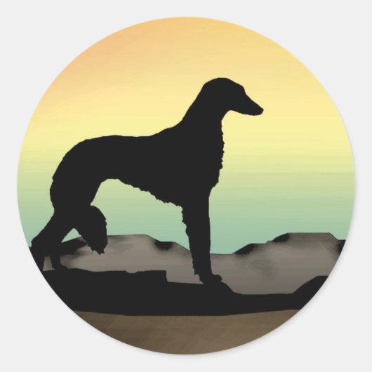 Sticker Rond Chien du désert Saluki (Devant)