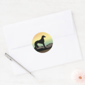 Sticker Rond Chien du désert Saluki (Enveloppe)