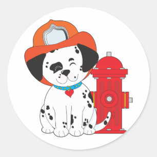 Sticker Rond Chien du feu de Dalmation