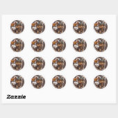 Sticker Rond Chien du Yorkshire Terrier (Feuille)