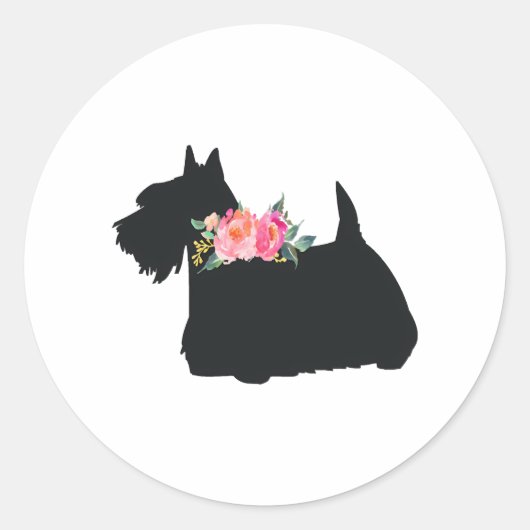 Sticker Rond Chien écossais Terrier Scottie (Devant)