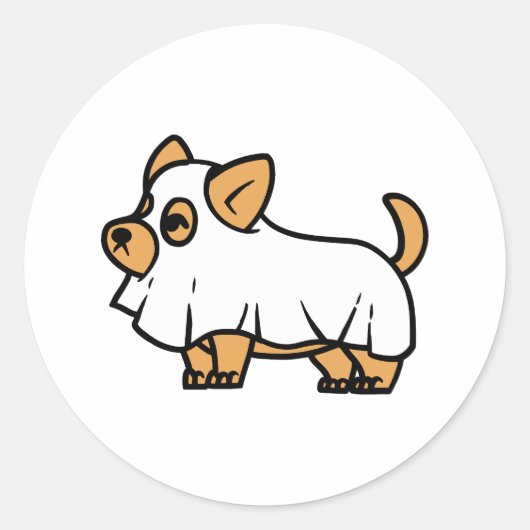 Sticker Rond Chien éffrayant d'Halloween (Devant)