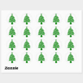 Sticker Rond Chien Empreinte de patte Green Christmas Tree (Feuille)