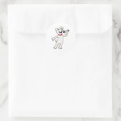 Sticker Rond Chien en chantant avec microphone (Sac)