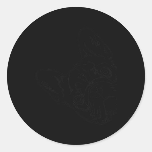 Sticker Rond Chien français (Devant)