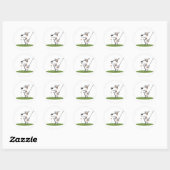 Sticker Rond Chien Golf (Feuille)